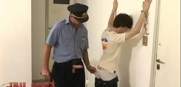  Arrested twink cutie gets ass crammed by a gay cop
